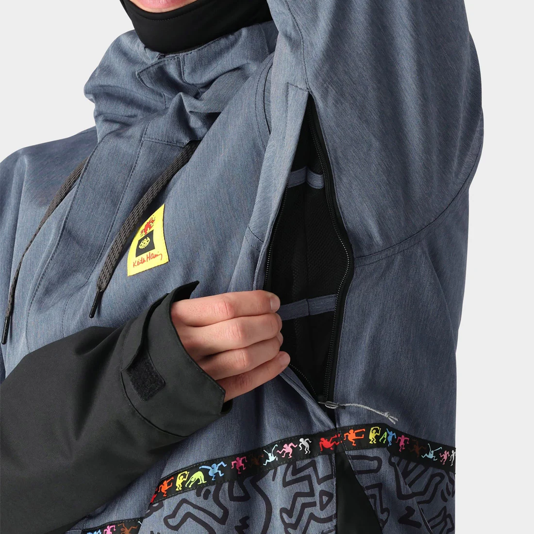 686 Foundation Insulated Jacket 2025 - Keith Haring Denim Colorblock - Image 4