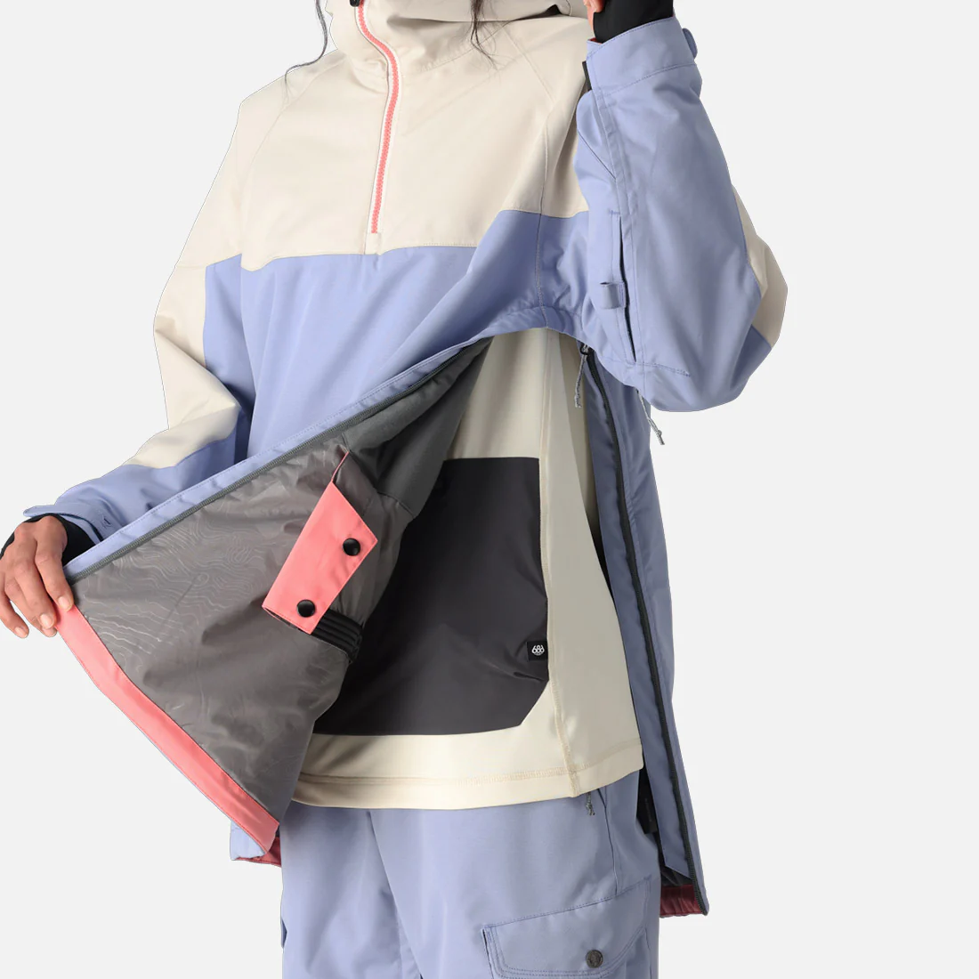 686 Women's Upton Insulated Anorak 2025 - Limestone Colorblock - Image 3
