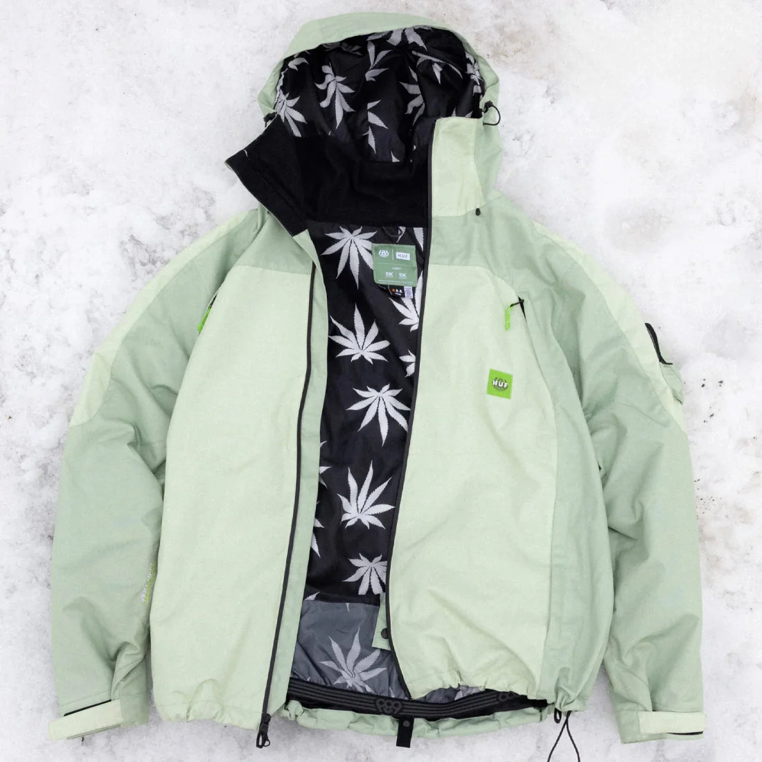 686 X Huf Double H Shell Jacket 2026 - Huf Green Colorblock - Image 2