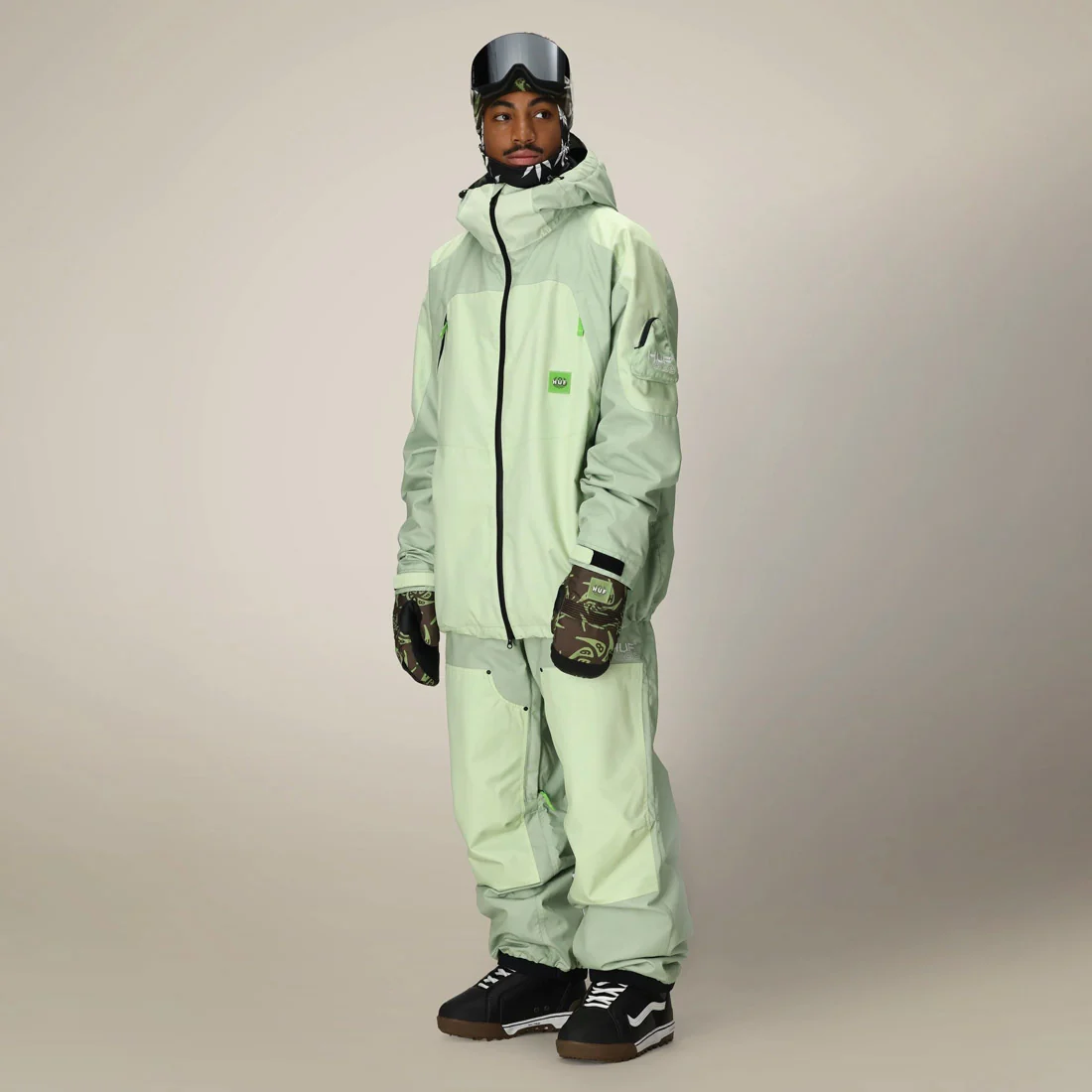 686 X Huf Double H Shell Pant 2026 - Huf Green Colorblock - Image 2