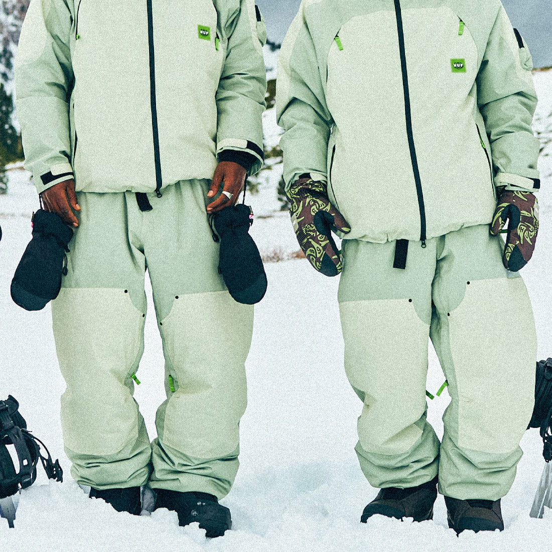 686 X Huf Double H Shell Pant 2026 - Huf Green Colorblock - Image 3