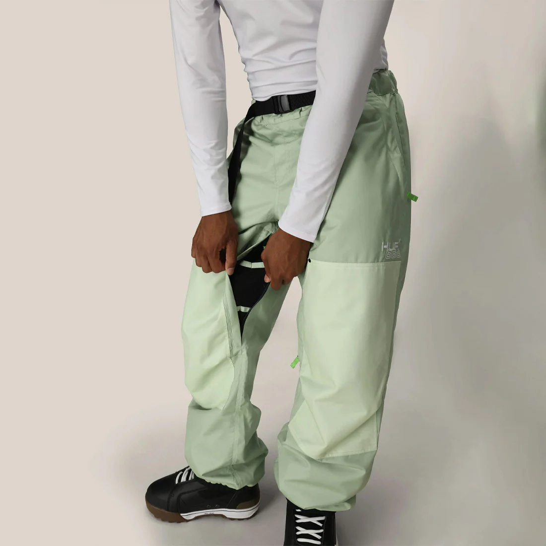 686 X Huf Double H Shell Pant 2026 - Huf Green Colorblock - Image 6