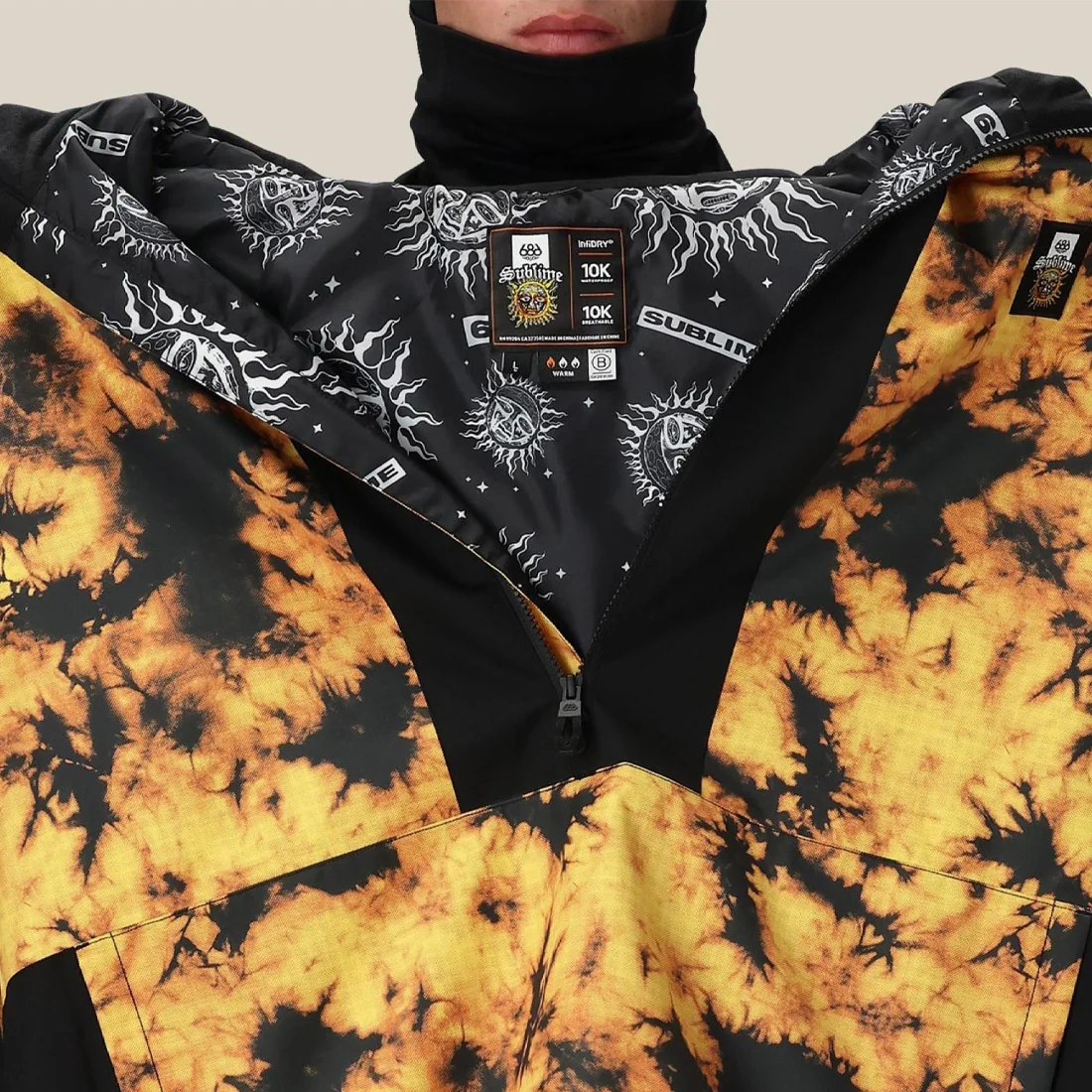 686 X Sublime Shell Anorak 2026 - Sublime Orange Tie Dye - Image 4