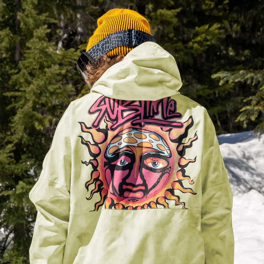 686 X Sublime Women's Shell Anorak 2026 - Sublime Yellow Tie Dye - Image 2