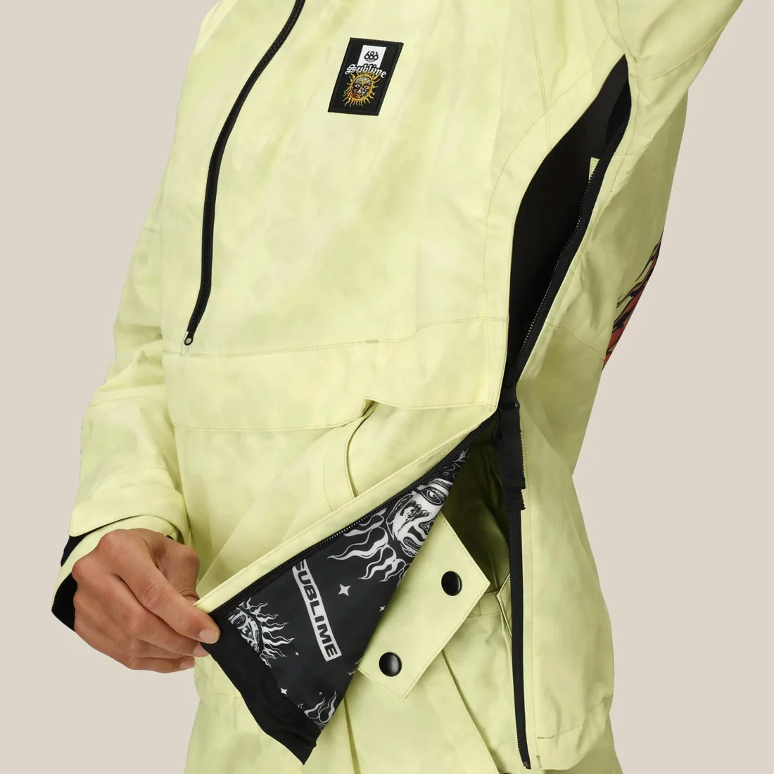 686 X Sublime Women's Shell Anorak 2026 - Sublime Yellow Tie Dye - Image 7