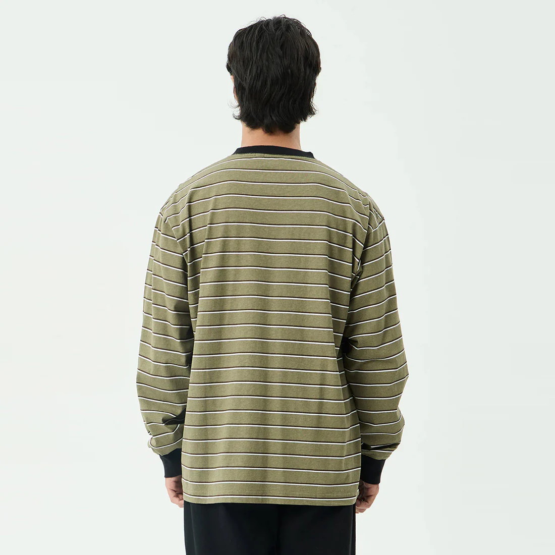 AFENDS Altitude Boxy Long Sleeve Tee - Stone Stripe - Image 4