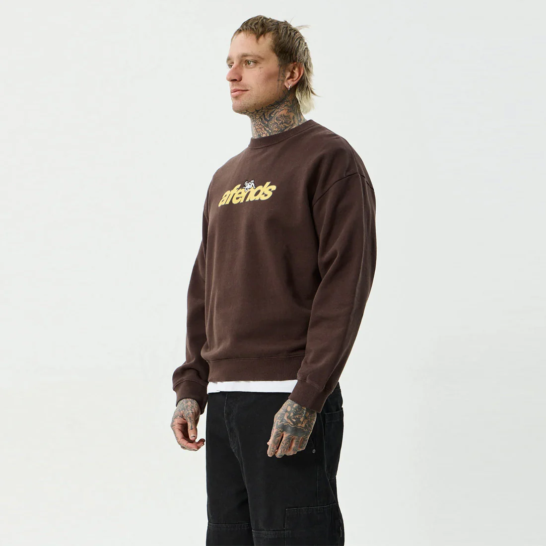 AFENDS Angel Boy Crew - Washed Coffee - Image 2
