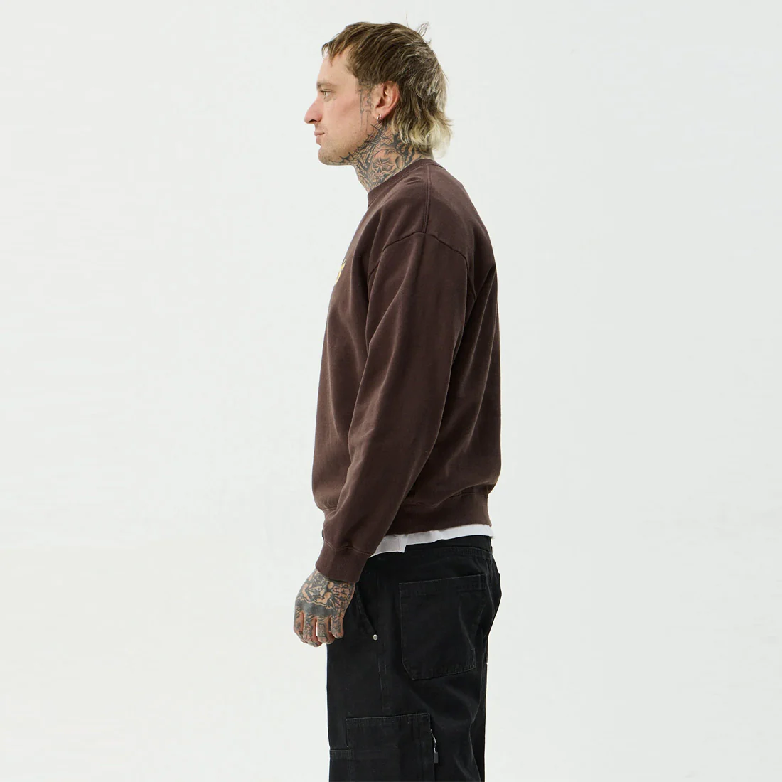 AFENDS Angel Boy Crew - Washed Coffee - Image 3