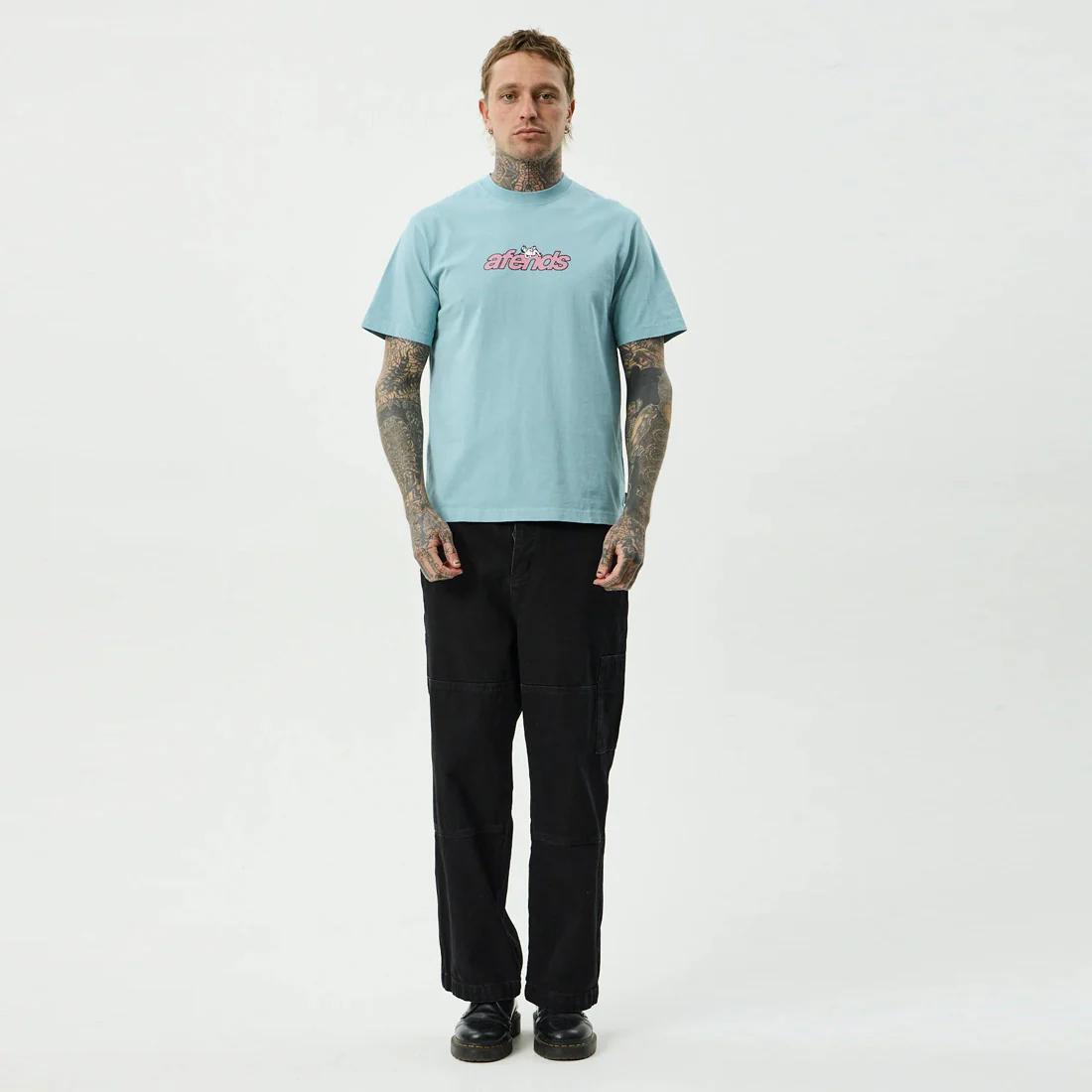 AFENDS Angel Boy Retro Tee - Washed Overcast - Image 5
