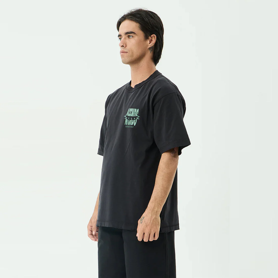 AFENDS Bad Dog Heavyweight Boxy Tee - Stone Black - Image 2