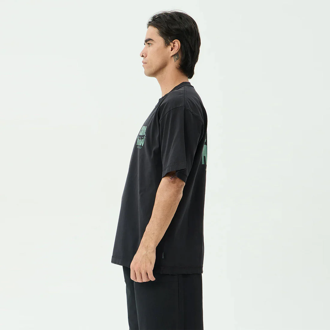 AFENDS Bad Dog Heavyweight Boxy Tee - Stone Black - Image 3