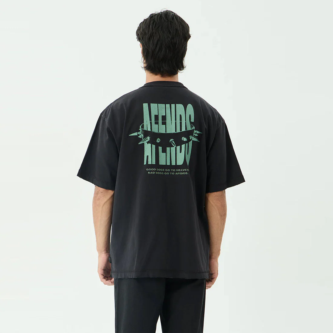AFENDS Bad Dog Heavyweight Boxy Tee - Stone Black - Image 4