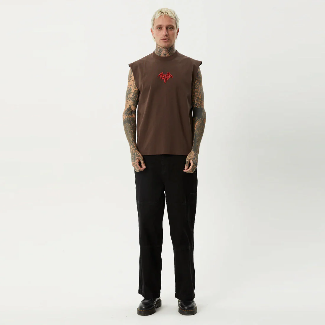 AFENDS Bats Sleeveless Tee - Coffee - Image 5