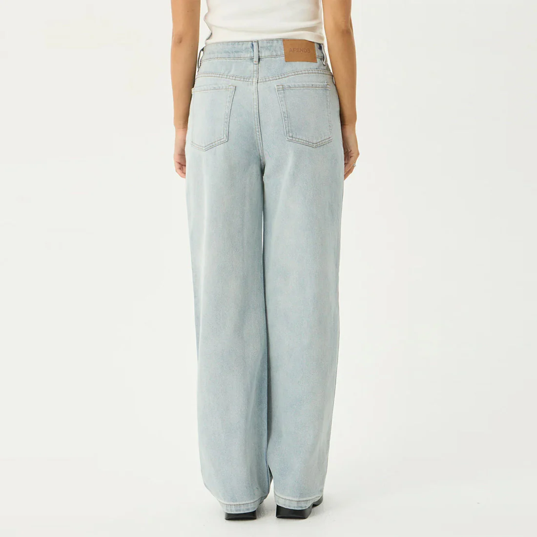 AFENDS Bella Denim Wide Leg Baggy Jean - Stone Blue - Image 4