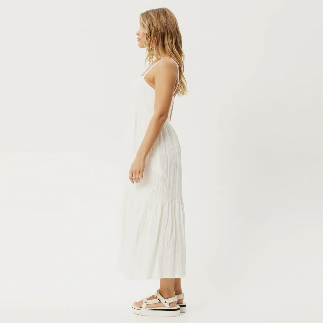 AFENDS Calm Seersucker Maxi Dress - White - Image 3