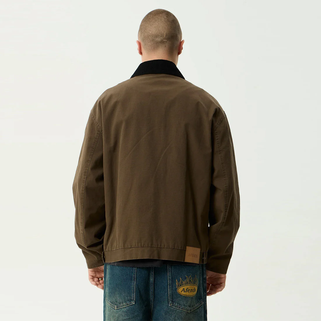AFENDS Casino Oracle V.2 Workwear Jacket - Washed Coffee - Image 6