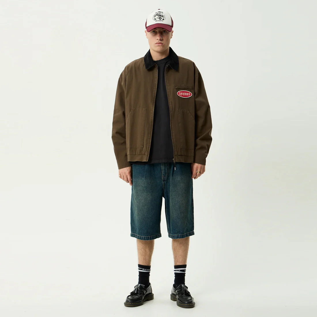 AFENDS Casino Oracle V.2 Workwear Jacket - Washed Coffee - Image 9