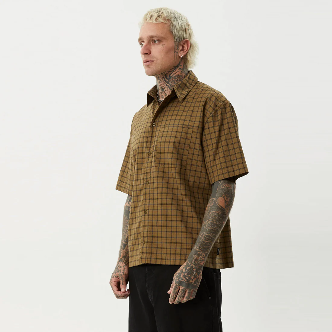 AFENDS Challenger Check Short Sleeve Shirt - Elmwood - Image 2