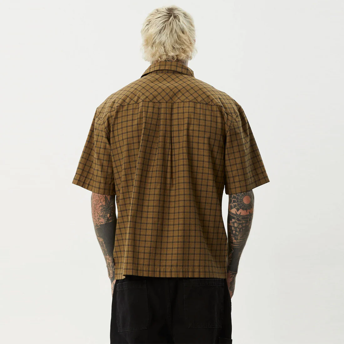 AFENDS Challenger Check Short Sleeve Shirt - Elmwood - Image 4