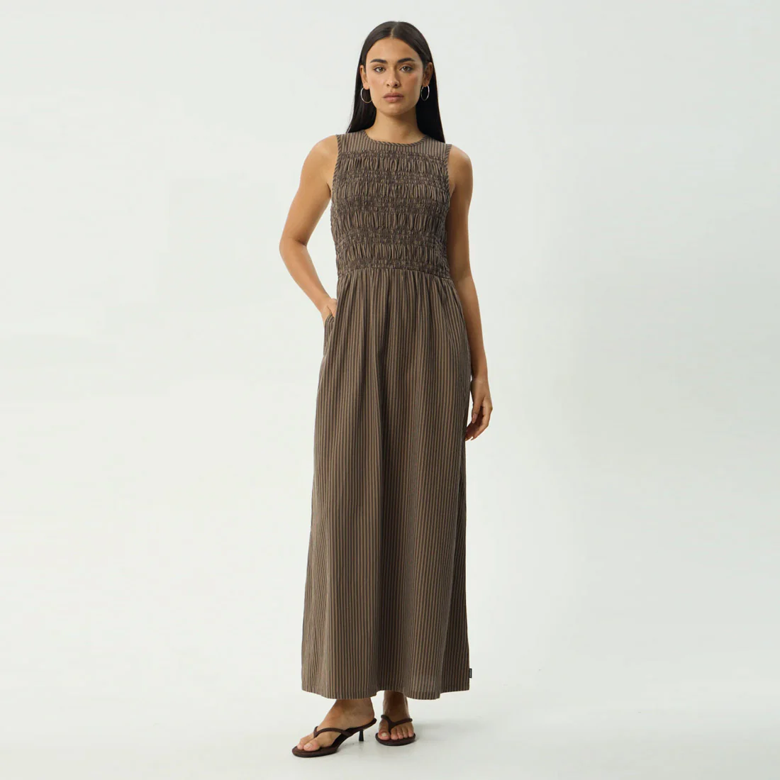 AFENDS Cyrus Maxi Dress - Coffee Stripe - Image 3