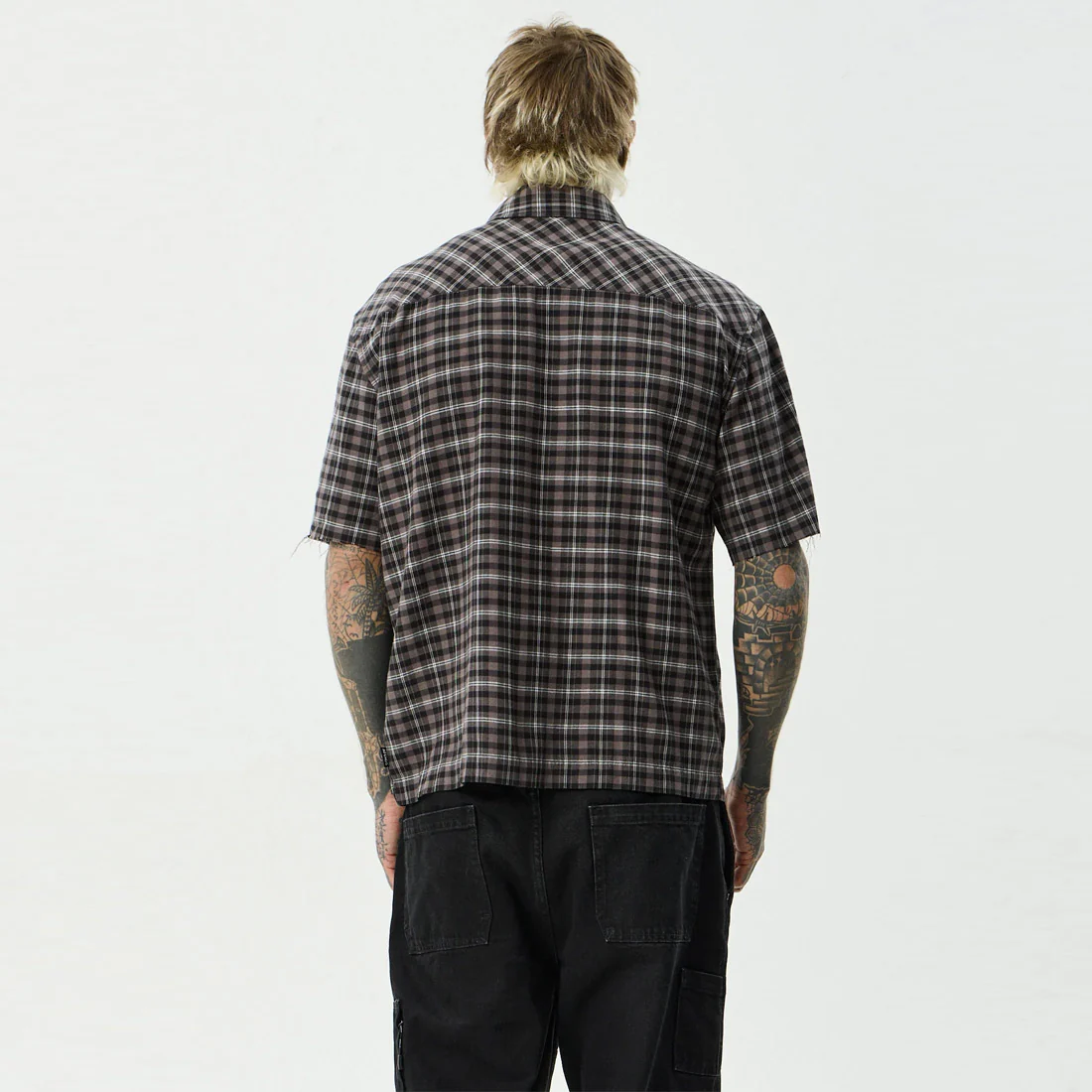 AFENDS Darkness Short Sleeve Shirt - Black Check - Image 4