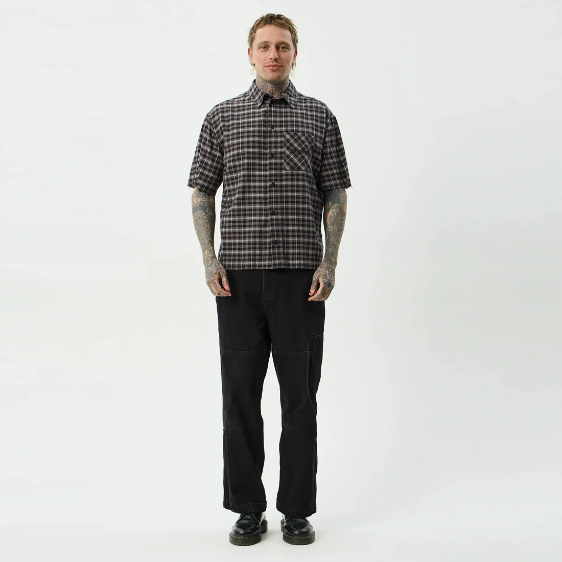 AFENDS Darkness Short Sleeve Shirt - Black Check - Image 6