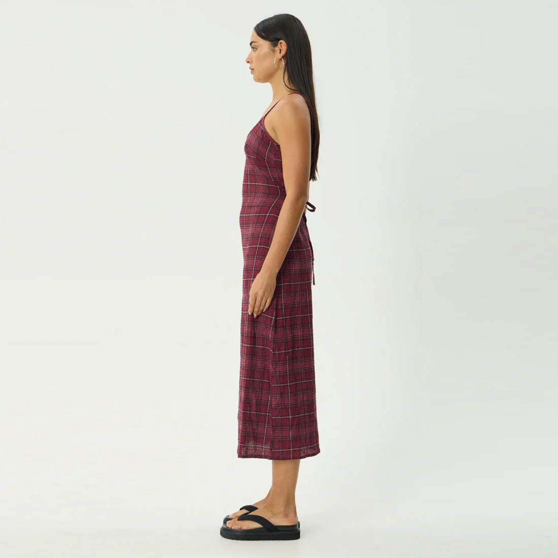 AFENDS Eboni Rumi Seersucker Check Midi Dress - Port Check - Image 3