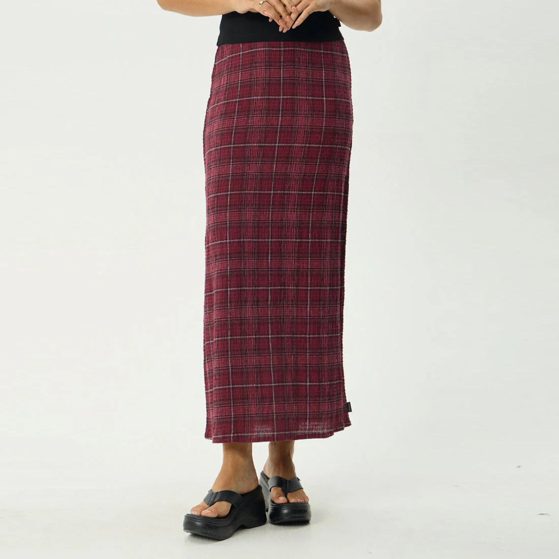 AFENDS Eboni Seersucker Maxi Skirt - Port Check - Image 3