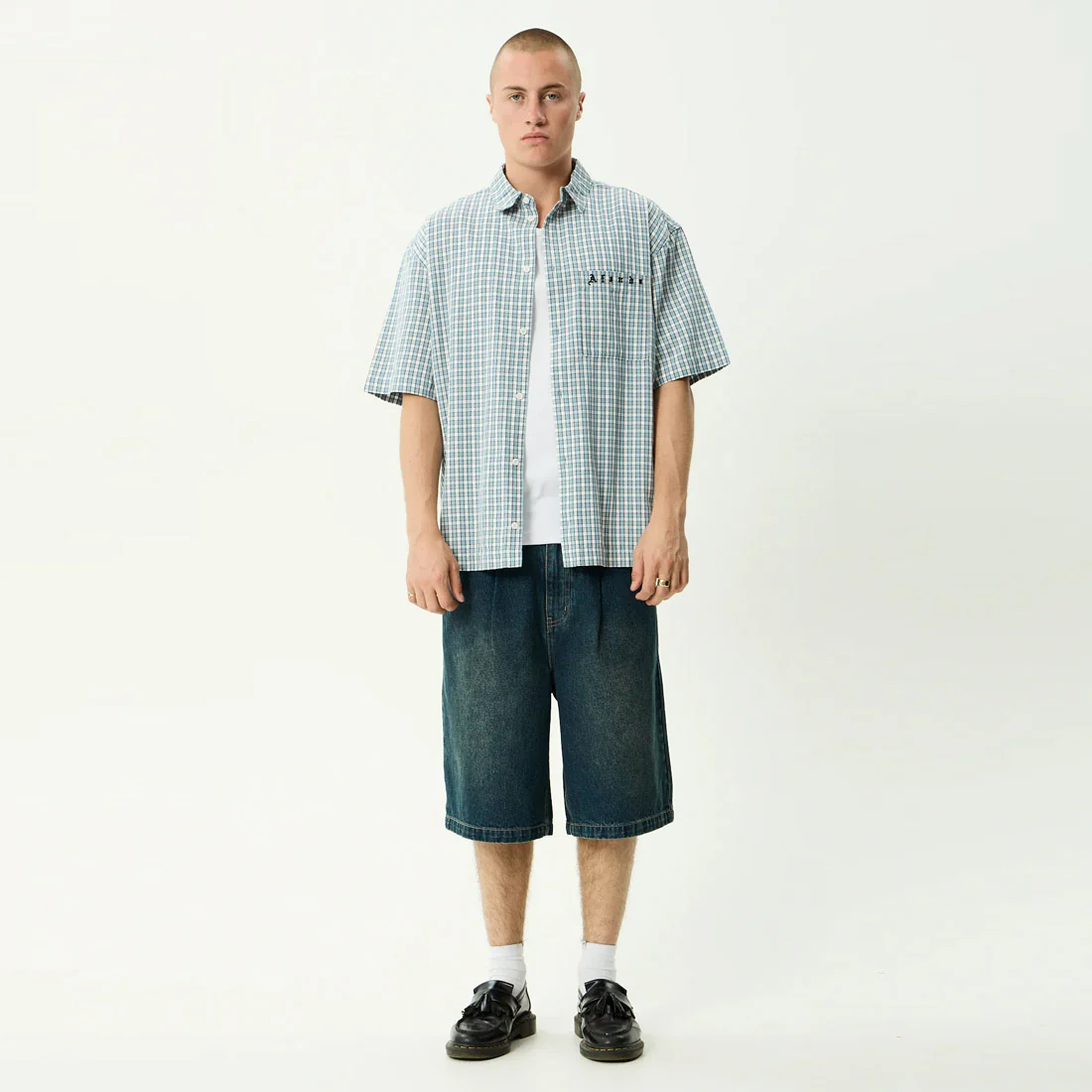 AFENDS Evans Short Sleeve Shirt - Overcast Check - Image 7