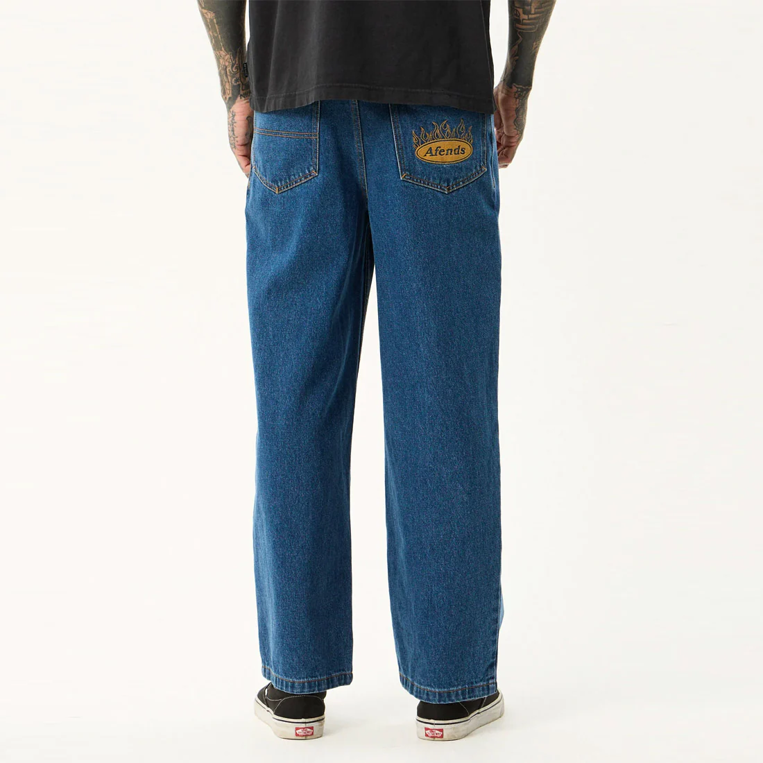 AFENDS Fast Forward Denim Ultra Baggy Jean - Authentic Blue - Image 4