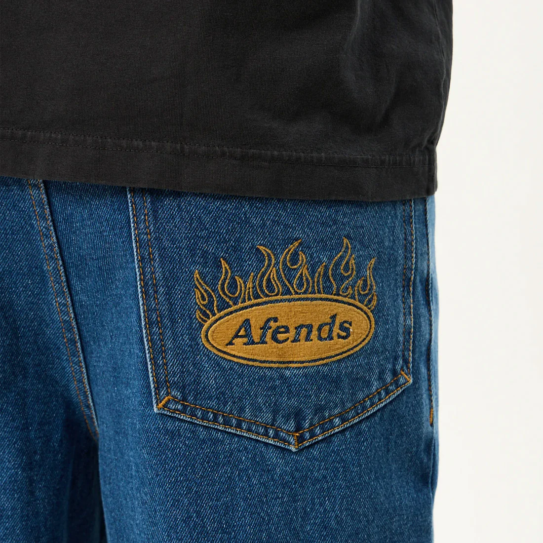 AFENDS Fast Forward Denim Ultra Baggy Jean - Authentic Blue - Image 5