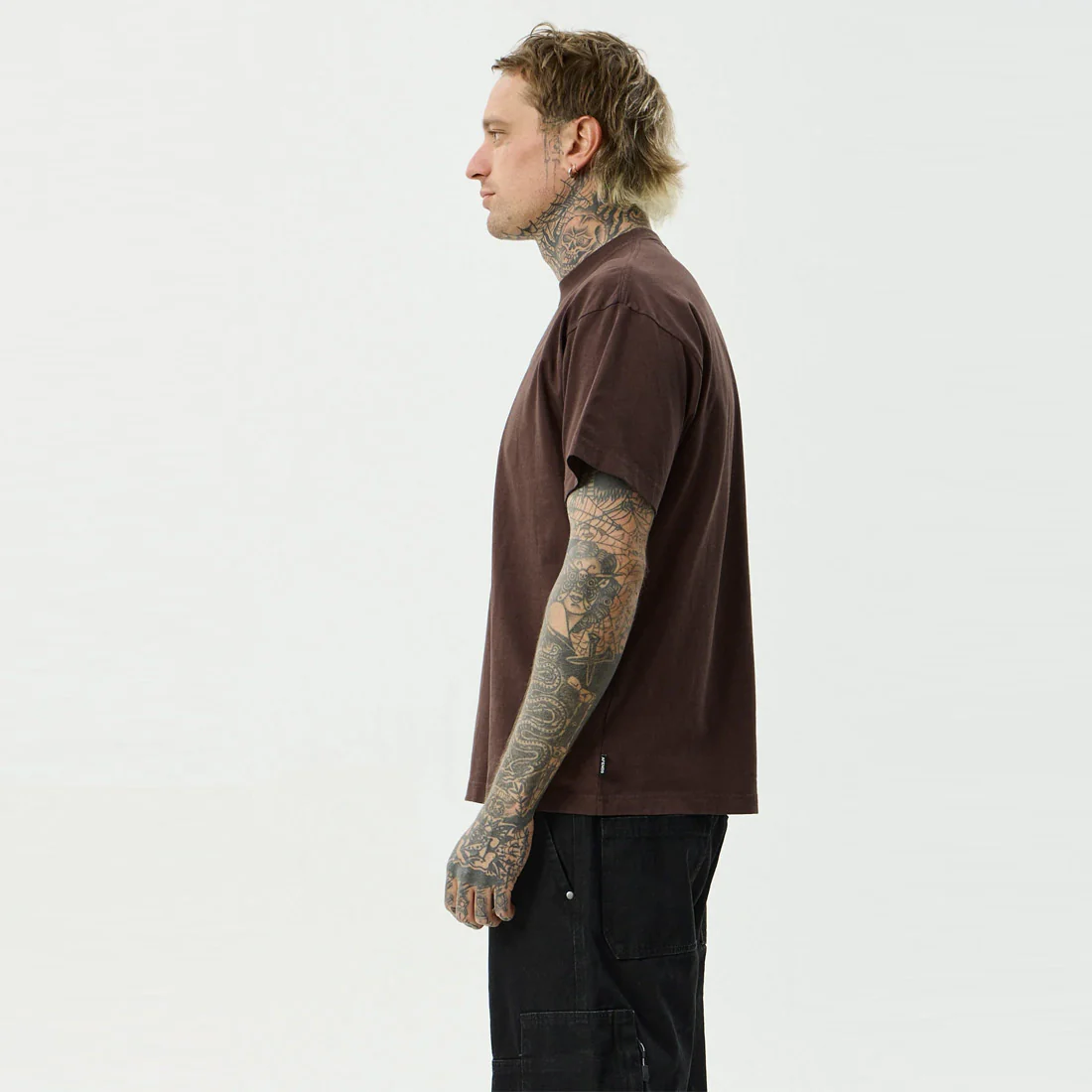 AFENDS Feel Free - Boxy Tee - Washed Coffee - Image 3