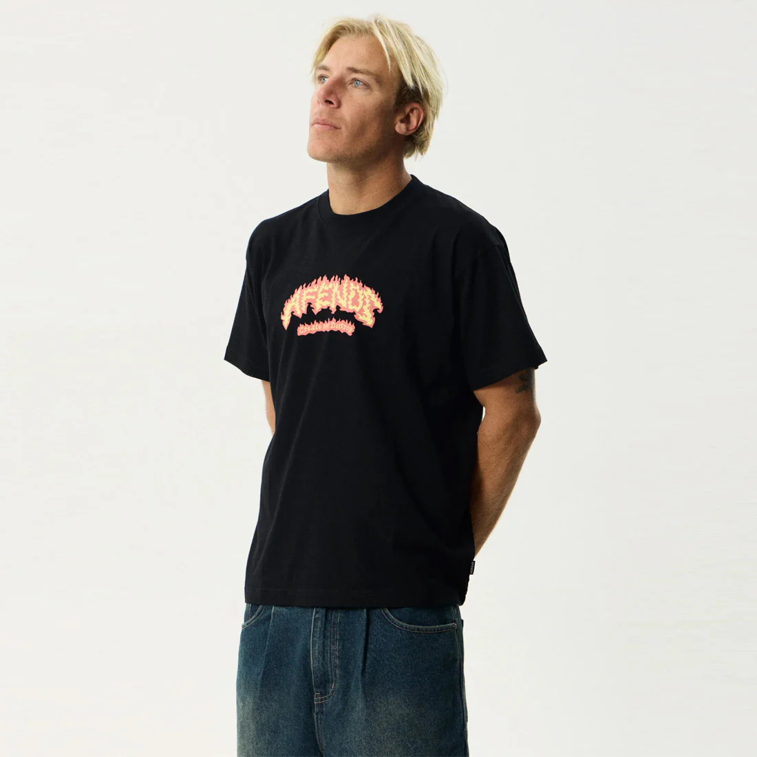 AFENDS Flame On Boxy Tee - Black - Image 2