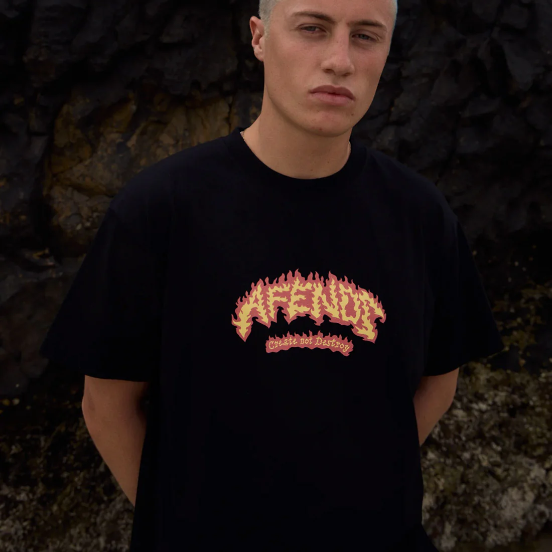 AFENDS Flame On Boxy Tee - Black - Image 8