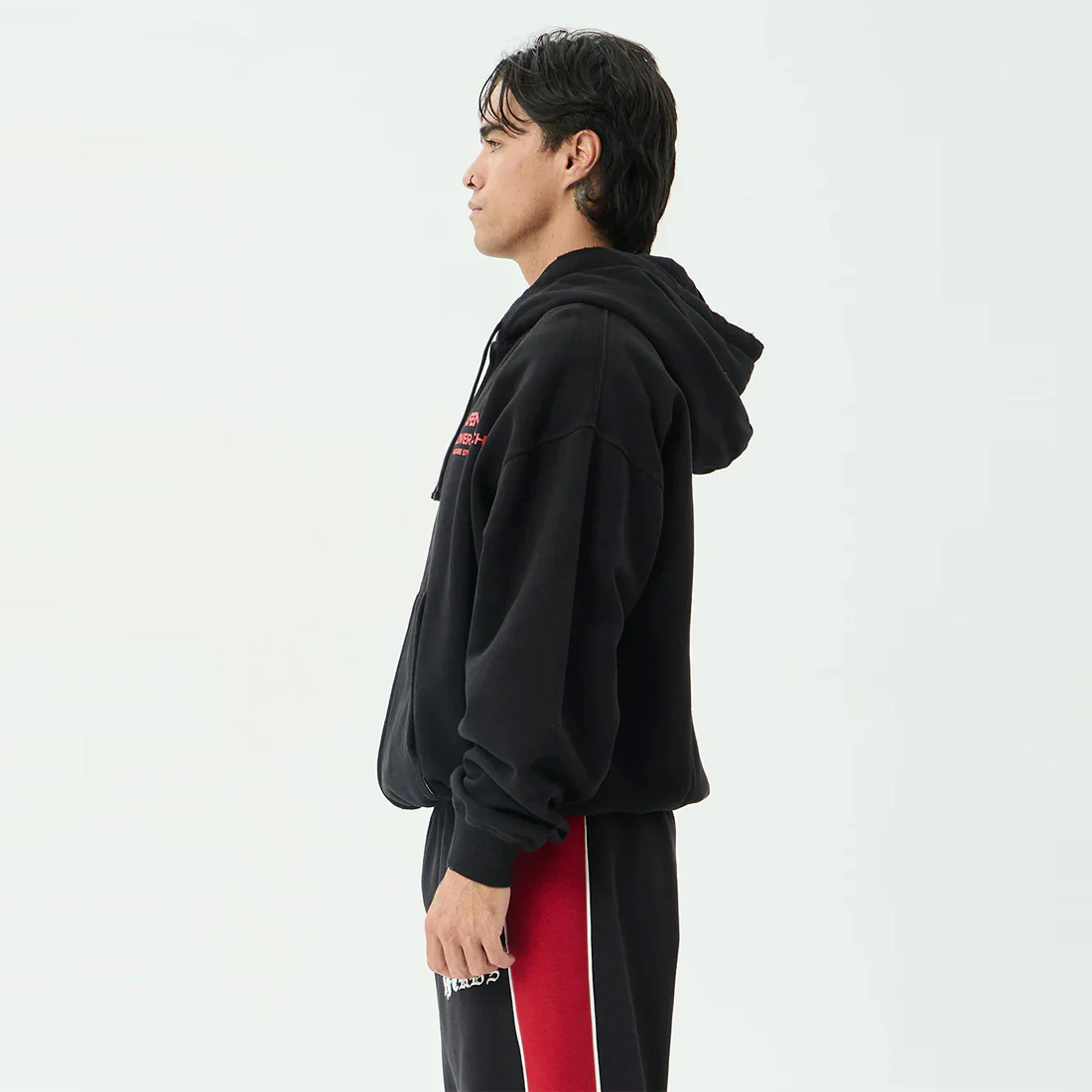 AFENDS Flower Patch Boxy Zip Hood - Stone Black - Image 4