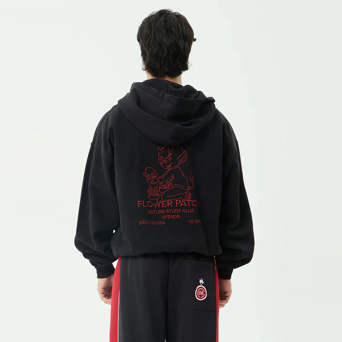 AFENDS Flower Patch Boxy Zip Hood - Stone Black - Image 5