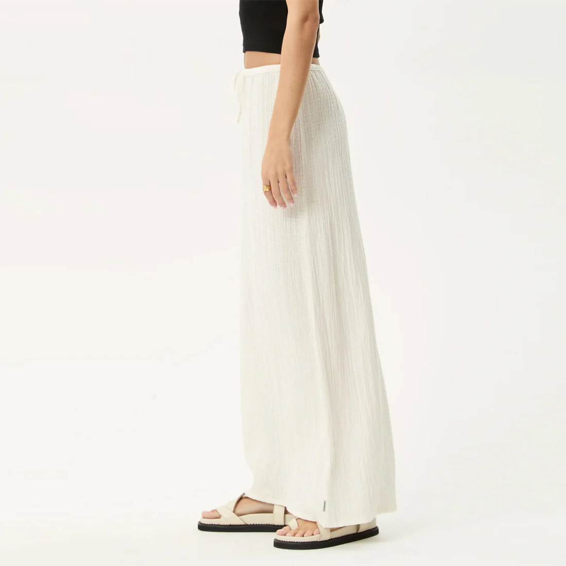 AFENDS Focus Seersucker Maxi Skirt - Off White - Image 4