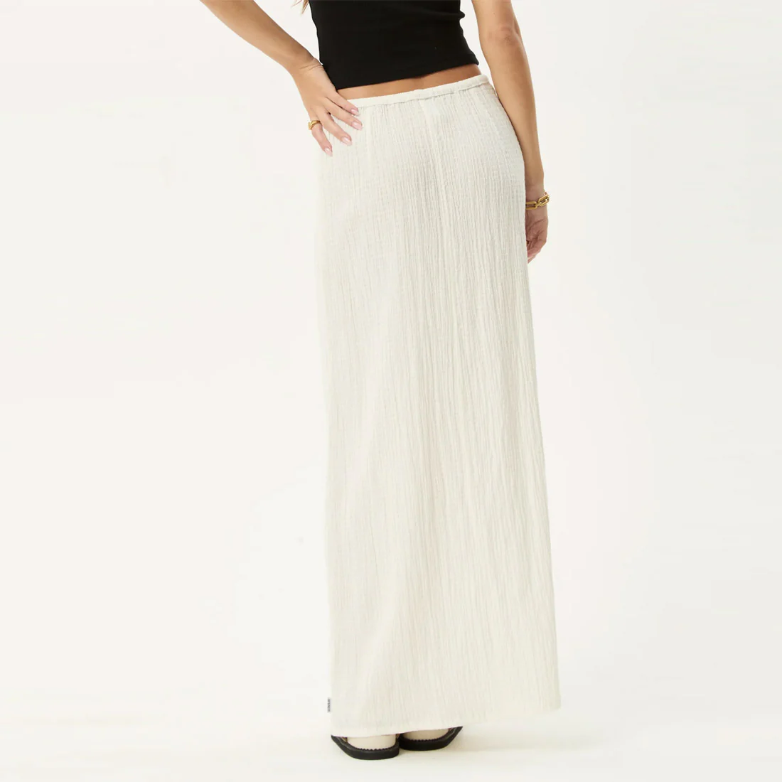 AFENDS Focus Seersucker Maxi Skirt - Off White - Image 5