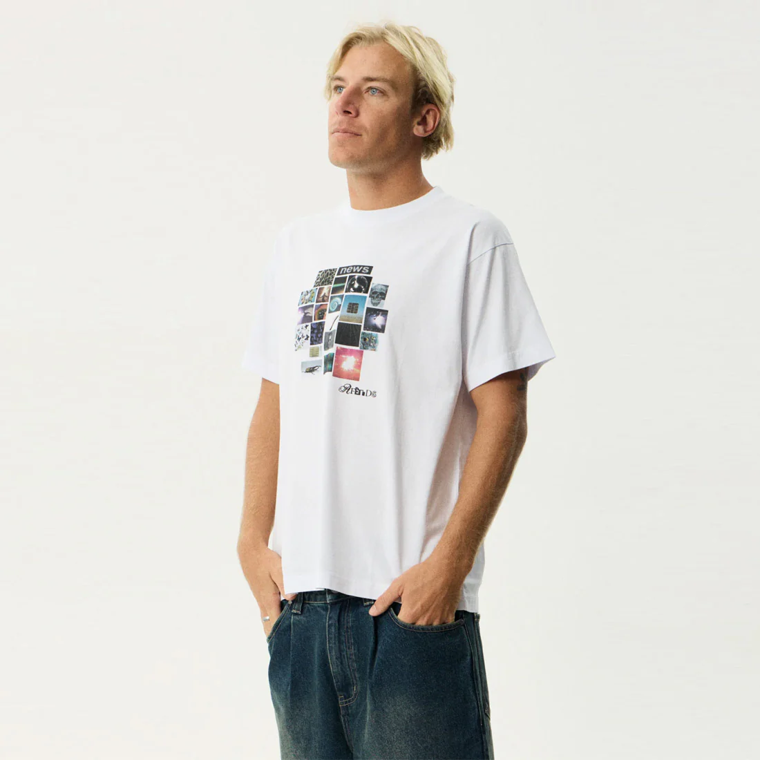 AFENDS Framed Boxy Tee - White - Image 2