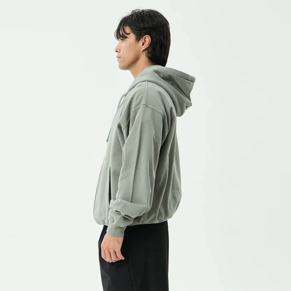 AFENDS Genesis Boxy Zip Hood - Washed Sycamore - Image 3
