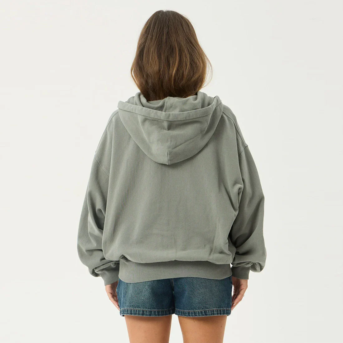 AFENDS Genesis Boxy Zip Hood - Washed Sycamore - Image 4