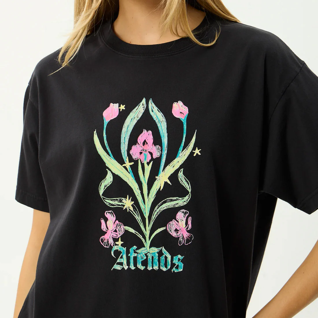 AFENDS Women's Good Nature Oversized Tee - Stone Black - Image 2