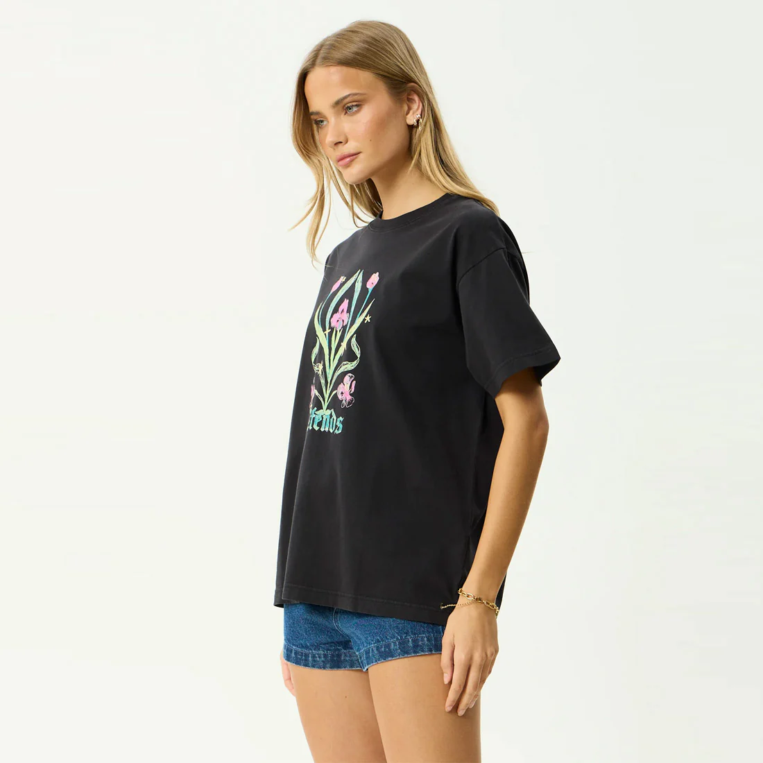 AFENDS Women's Good Nature Oversized Tee - Stone Black - Image 3