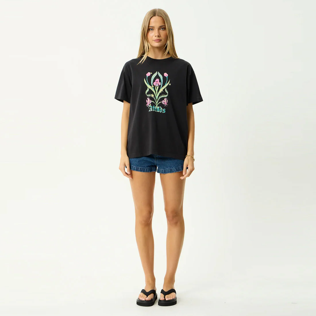 AFENDS Women's Good Nature Oversized Tee - Stone Black - Image 6