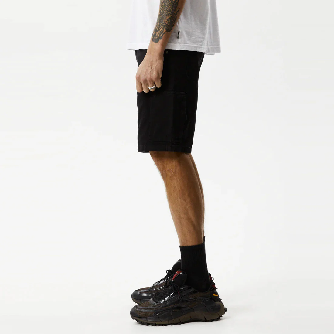 AFENDS Harper Recycled Carpenter Shorts - Black - Image 3