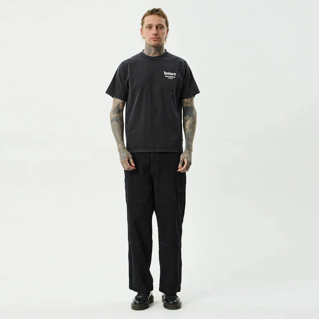 AFENDS Heaven Heavyweight Boxy Tee - Stone Black - Image 7