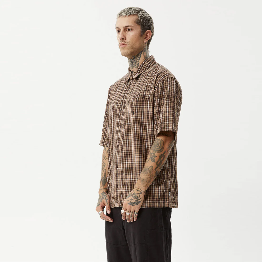 AFENDS Hometown Short Sleeve Shirt - Coffee - Image 3