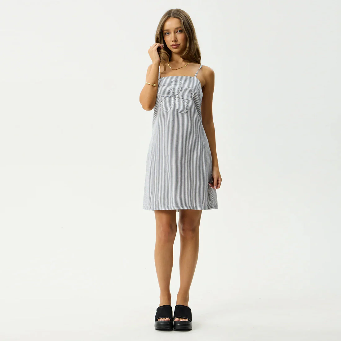AFENDS Intergalactic Mini Dress - Navy Stripe - Image 6