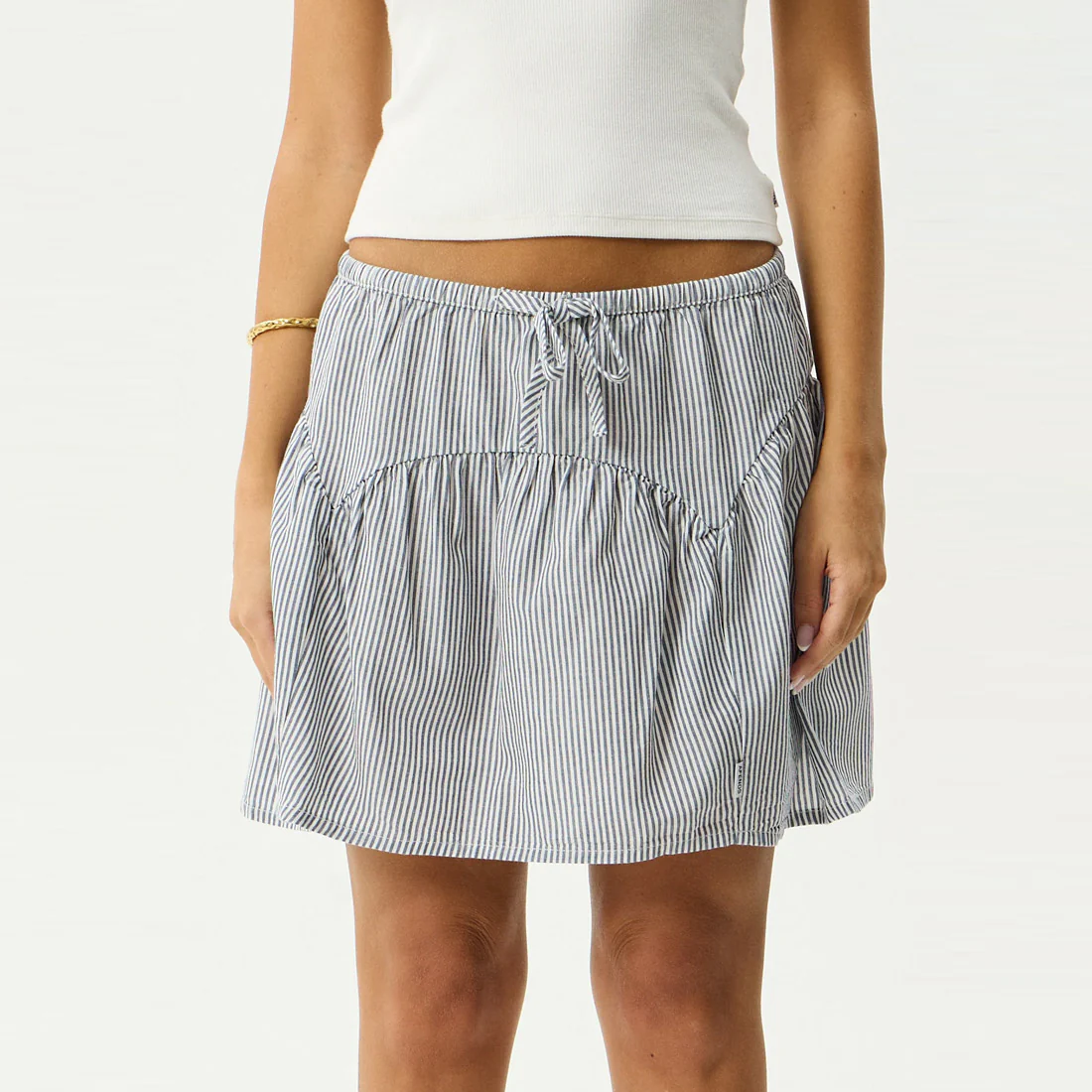 AFENDS Intergalactic Mini Skirt - Navy Stripe - Image 3