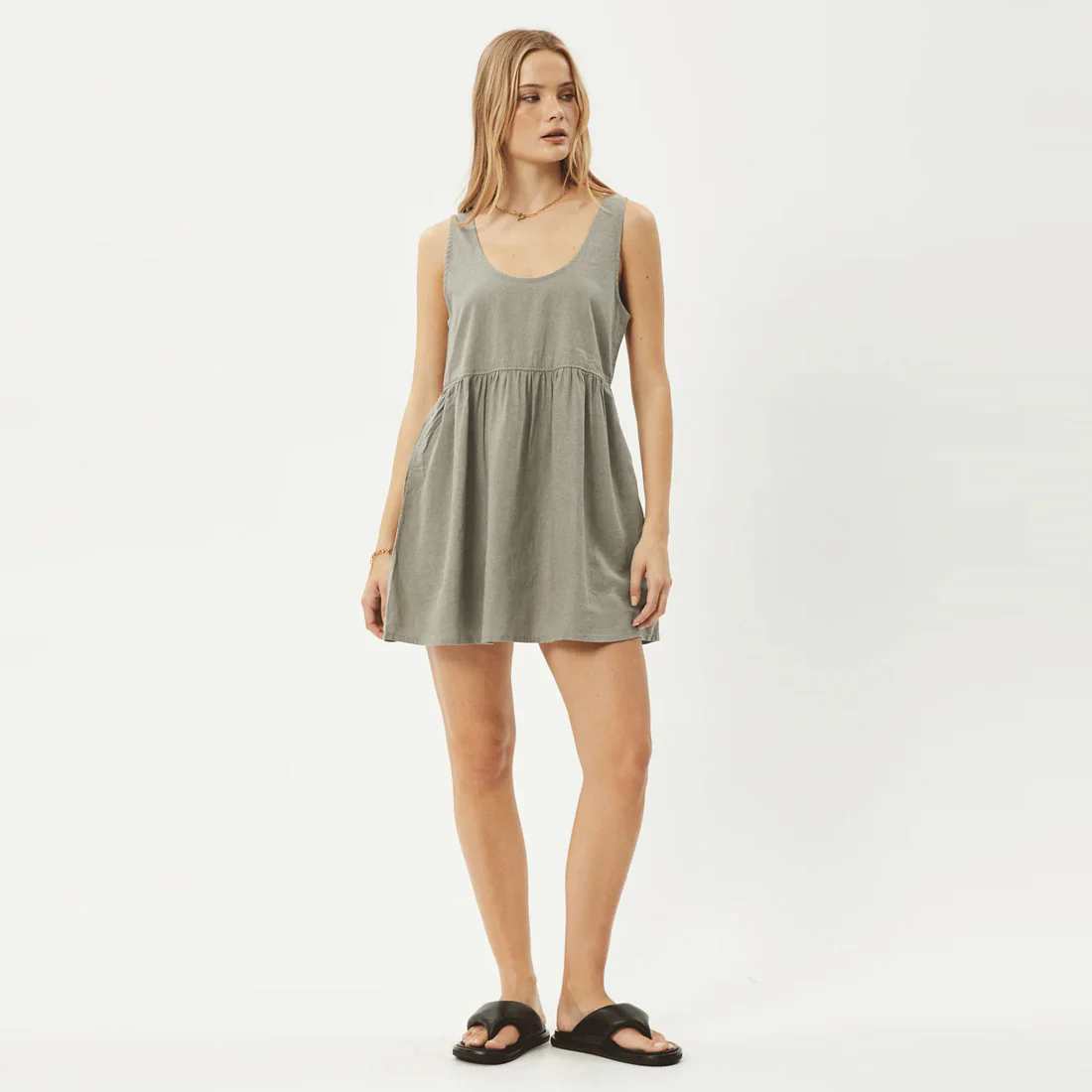 AFENDS Jesse Mini Dress - Olive - Image 2
